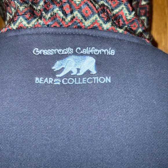 Grassroots California navy long hoodie jacket with hidden pocket - Picture 7 of 16